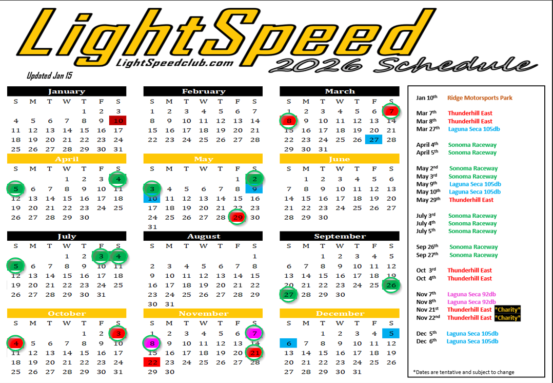 LightSpeed 2026 Track Day Season Pass