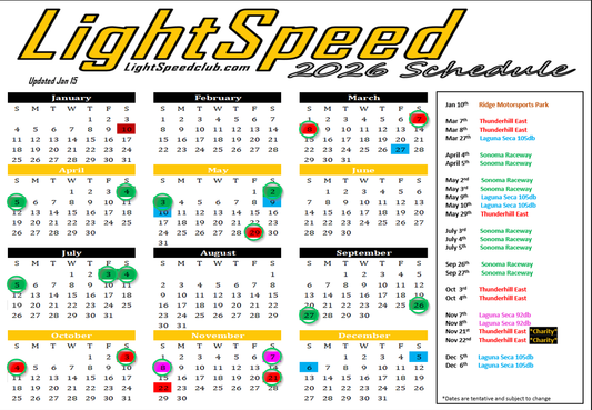LightSpeed 2026 Track Day Season Pass