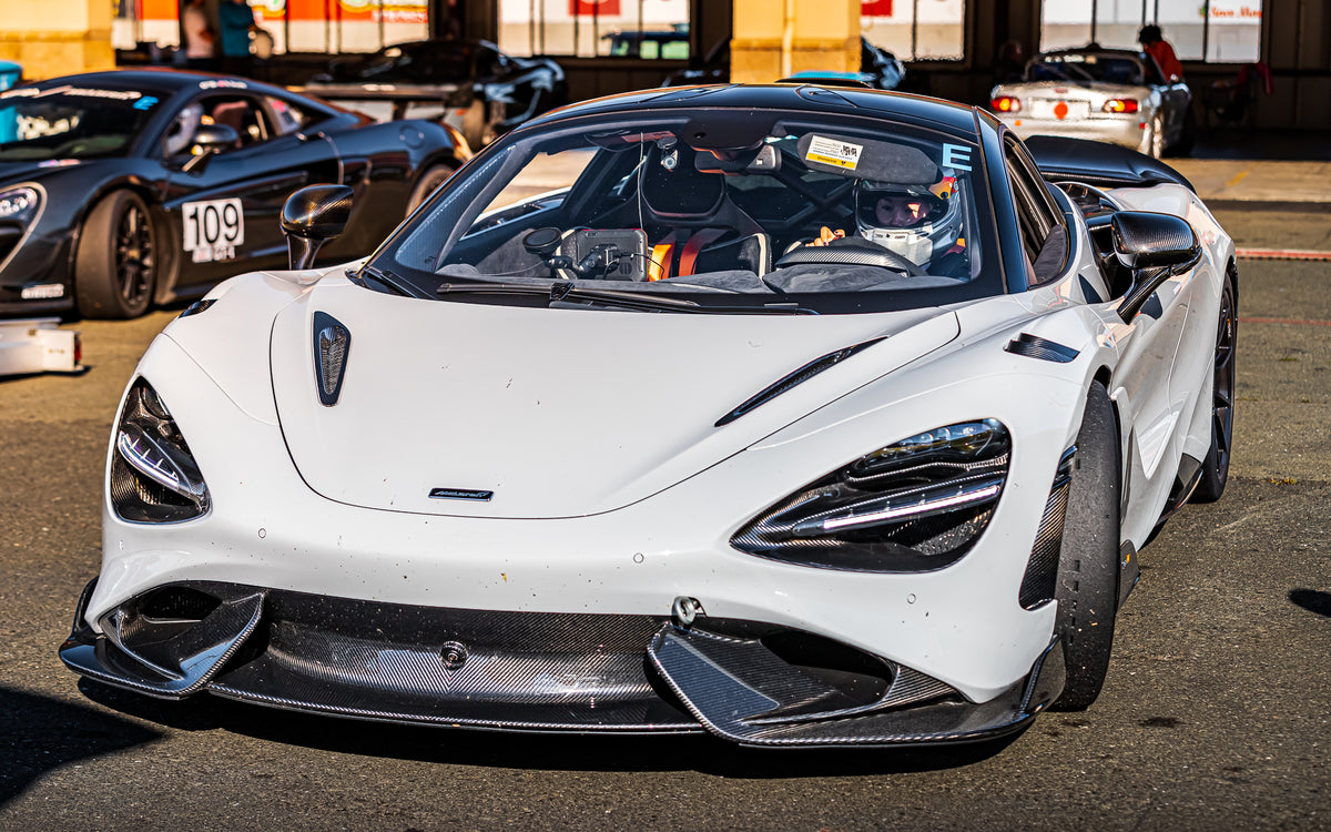 A McLaren 720S in the paddock at Sonoma Raceway