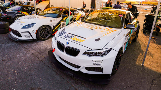 LightSpeed BMW M240i Racing #46 in the LightSpeed paddock at the Thunderhill 12 Hour
