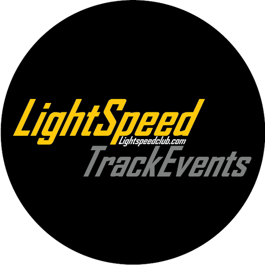LightSpeed TrackEvents logo with yellow and white text on a black background